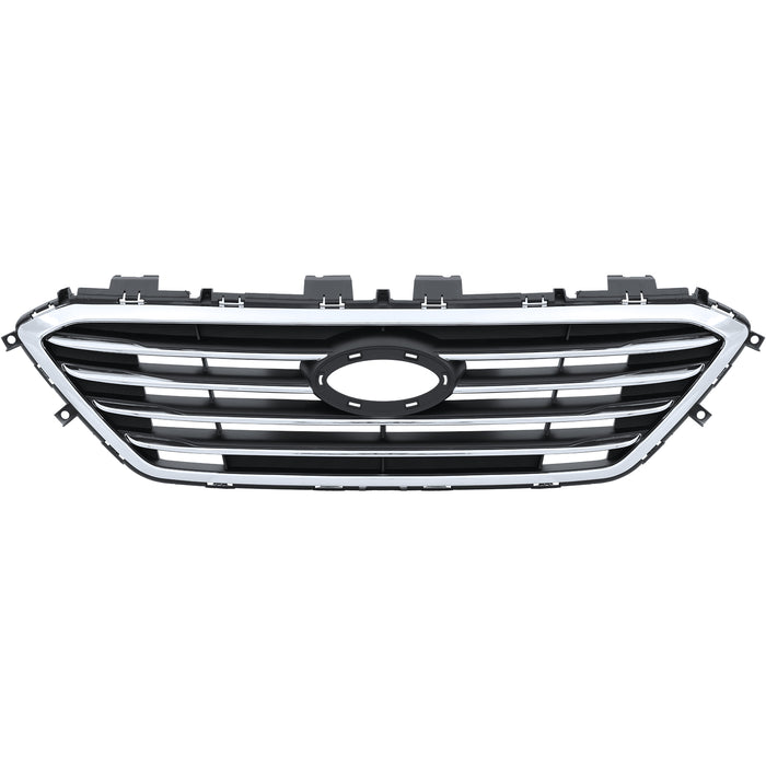 PENSUN Front Bumper Grille Grill Black Chrome Trim for 2015 2016 2017 Hyundai Sonata