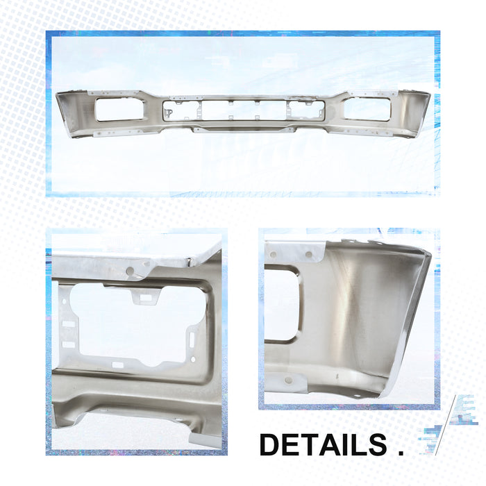PENSUN Steel Front Bumper Cover Face Bar Chrome W/Fog Light Hole For 2018-20 Ford F150