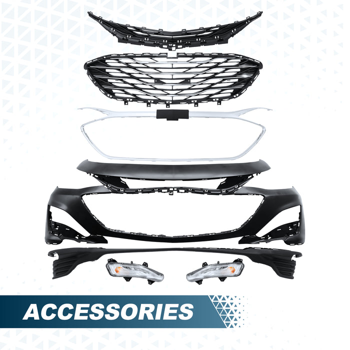 PENSUN Front Bumper Cover Kit Fit for 2019-2022 Chevy Malibu