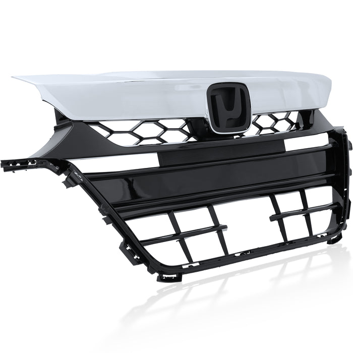 PENSUN Front Bumper Grill Grill Molding Chrome Black For 2018 2019 2020 Honda Accord