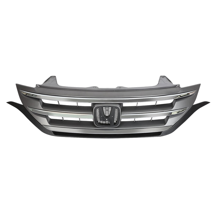 PENSUN Front Bumper Grille Hood Upper Grill Fits 2012-2014 Honda CRV CR-V w/Chrome Trim