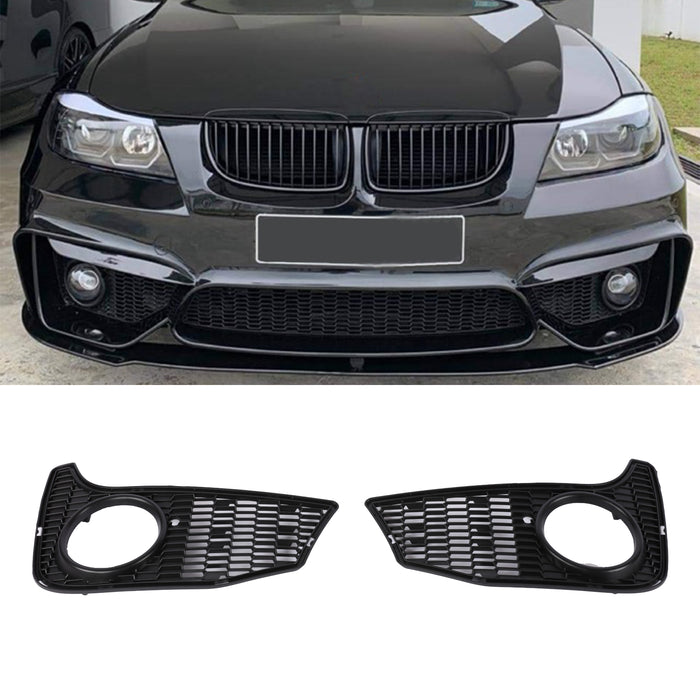 PENSUN Front Bumper Fog Light Grills Grilles Cover For BMW E90 E91(only Fit Our bumper)