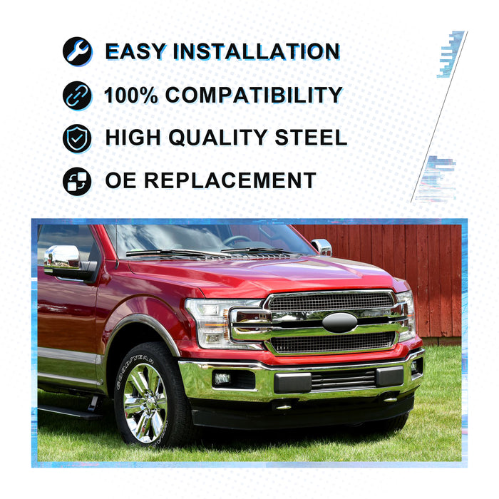 PENSUN Steel Front Bumper Cover Face Bar Chrome W/Fog Light Hole For 2018-20 Ford F150