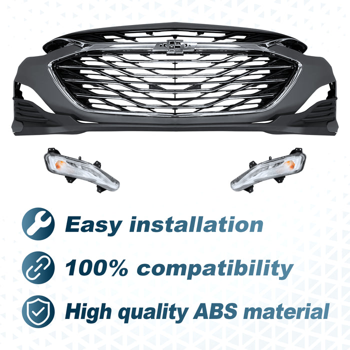 PENSUN Front Bumper Cover Kit Fit for 2019-2022 Chevy Malibu