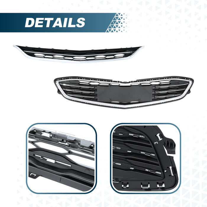 PENSUN Front Bumper Cover Kit W/Fog Lights Fit for 2016-2018 Chevy Malibu