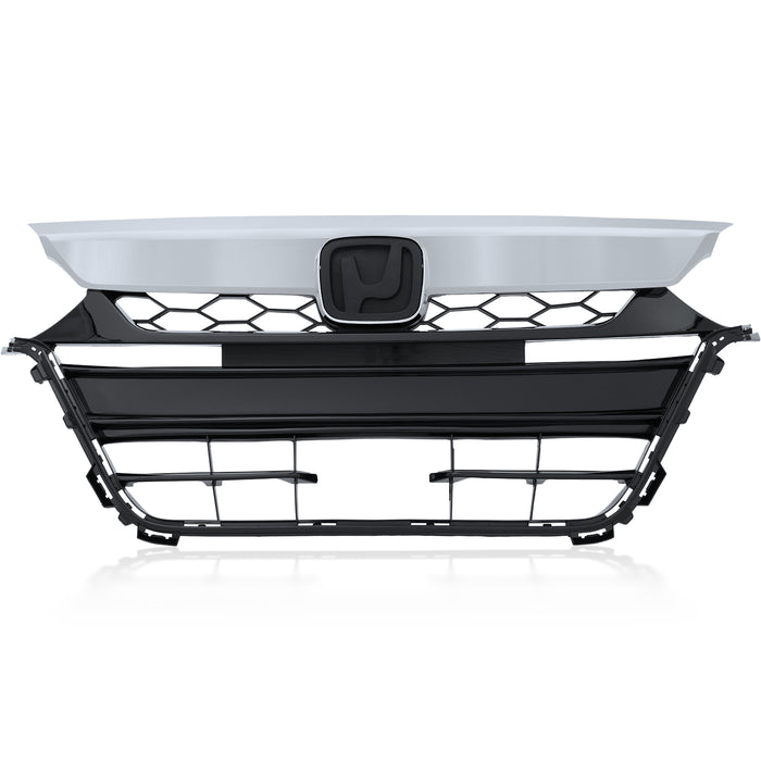 PENSUN Front Bumper Grill Grill Molding Chrome Black For 2018 2019 2020 Honda Accord