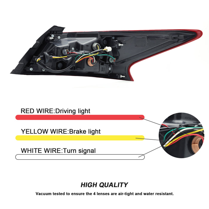 PENSUN Tail Lights Assembly Fit For 2016-2018 Nissan Altima, Red Tail Lamp with Bulb