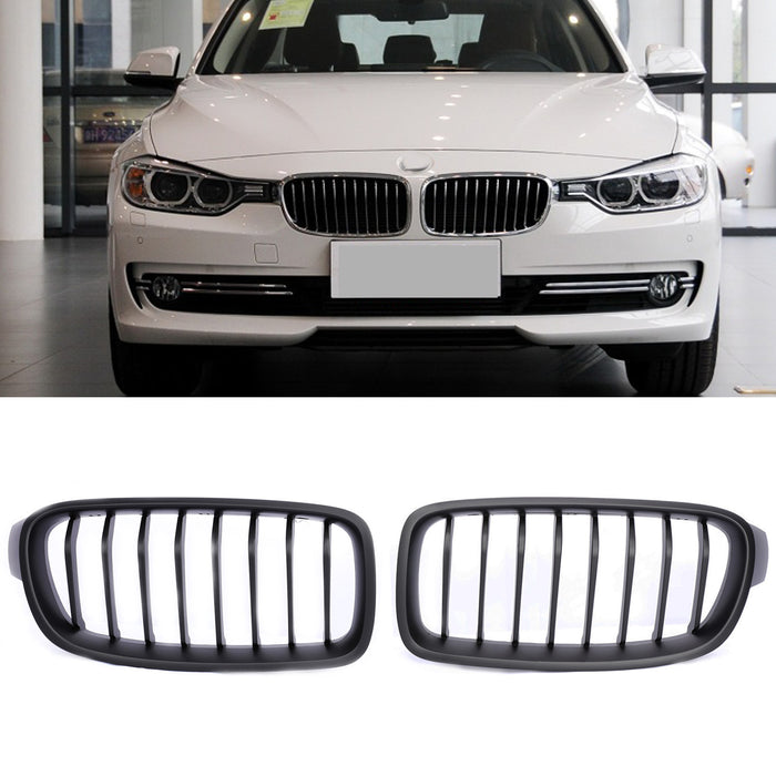 PENSUN Front Kidney ABS Grill Grille Guards For 2012-2018 BMW 3-Series F30 F31 F35 328i 335i / Matte Black