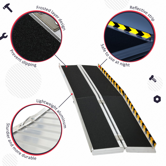 PENSUN Wheelchair Ramp, Threshold Ramps, Non-Skid Portable Foldable Wheelchair Ramps for Steps, Lightweight with Handle, for Home, Stairs, Doorways, Curbs / 600lbs Capacity