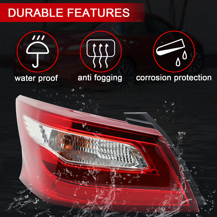 PENSUN Tail Lights Assembly Fit For 2016-2018 Nissan Altima, Red Tail Lamp with Bulb