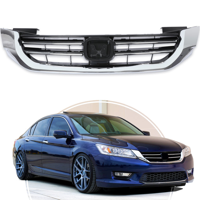 PENSUN Chrome Front Grille Hood Grill Replacement Fit For Honda Accord 4 Door Sedan 2013 2014 2015 HO1200214 71121T2FA01 5519311Q 5519311