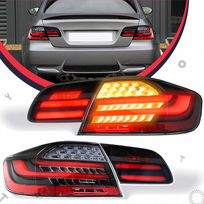 PENSUN Tail Lights Rear Lamp LED Smoke Fit for 2008-2013 BMW 3-Series M3 E92 Coupe LCI