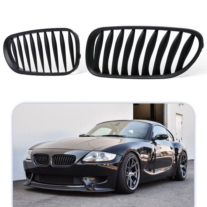 PENSUN Front Kidney Grille Grill Fit For 2003-2008 BMW Z4 E85 E86 Coupe Roadster / Matte Black
