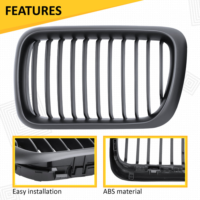 PENSUN Front Kidney Grille Grill Fit For 1996-1999 BMW 3 Series E36 318i 318is 323i 323is 328i 328is Facelift M3 / Matte Black