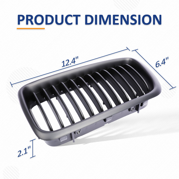 PENSUN Front Kidney Grille Grill For 1998-2001 BMW E38 7 Series Sedan 4D 740i 740iL 750iL / Matte Black