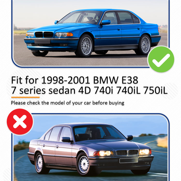 PENSUN Front Kidney Grille Grill For 1998-2001 BMW E38 7 Series Sedan 4D 740i 740iL 750iL / Matte Black
