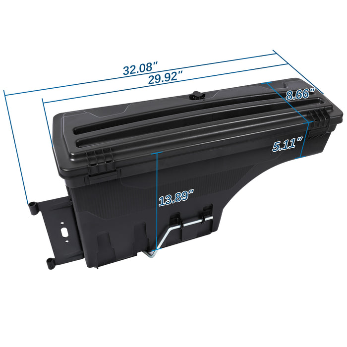 PENSUN Truck Bed Storage Case Wheel Well Tool Lockable Box Fit For 2015-2019 Ford F-150