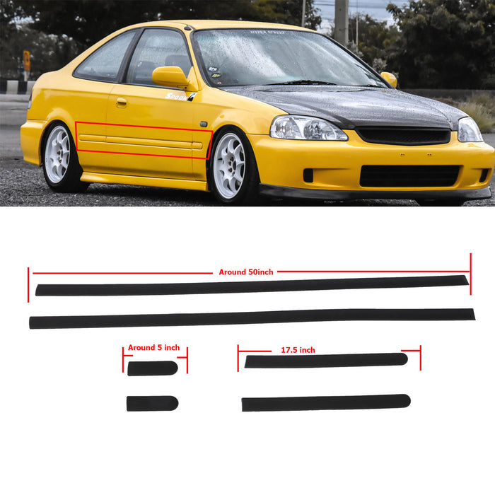 PENSUN Thin Body Side Door Protective moldings Panel Molding Fit for 1996-2000 Civic 2dr