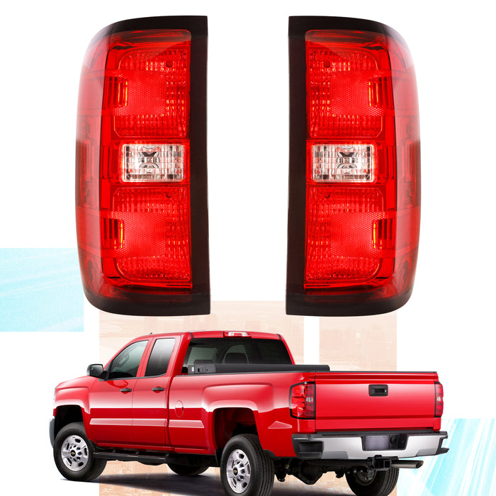 PENSUN Tail Lights Assembly Fit For 2014 2015 Chevy Silverado 1500 2500HD 3500HD / 2015 GMC Sierra 3500 HD Rear Lamps With Bulbs and Wire Harness / 1 Pair