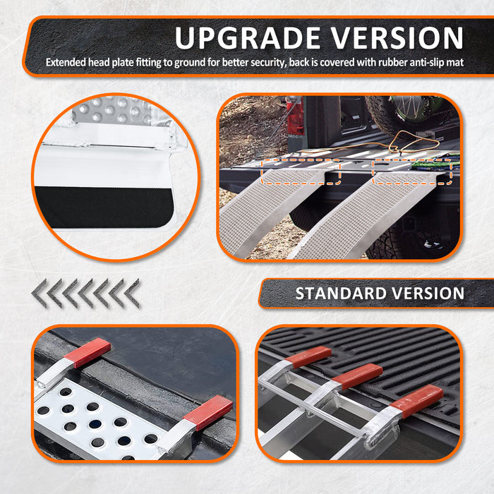 PENSUN Truck Loading Ramps, 7.5FT Folding Ramps, Upgrade Aluminum Portable ATV UTV Ramps, Motorcycles Ramps for Dirt Bikes, Lawnmowers, Golf Cart with 1500Ibs Max Load / 2Pcs