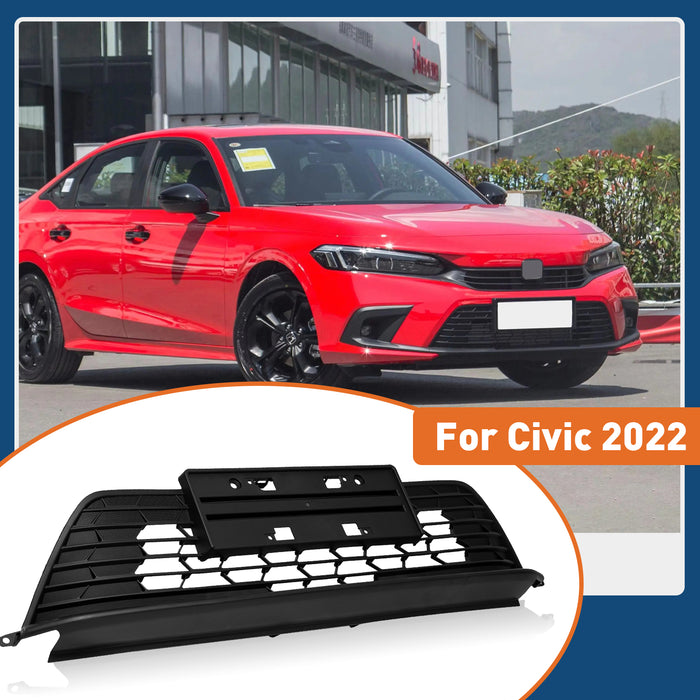 PENSUN Front Bumper Lower Grille Grill For 2022 2023+ Honda Civic Sedan Matte Black