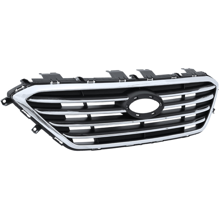 PENSUN Front Bumper Grille Grill Black Chrome Trim for 2015 2016 2017 Hyundai Sonata