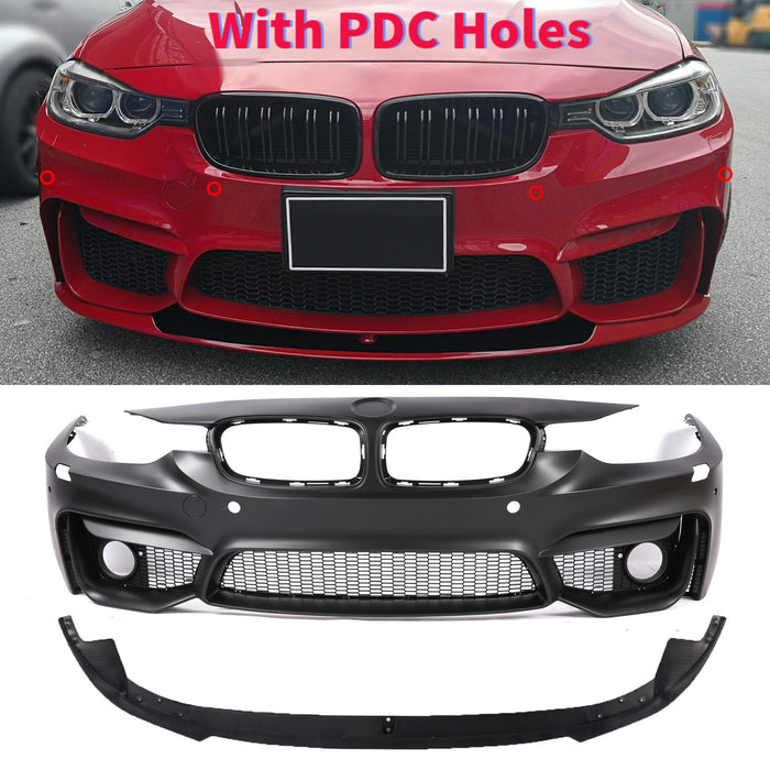 PENSUN F80 M3 Style Front Bumper Cover W/PDC Holes Fit for 2012-2018 BMW F30 F31 3 Series 4 Doors Sedan Wagon, not Fit for M3 M4 F80 Vehicle