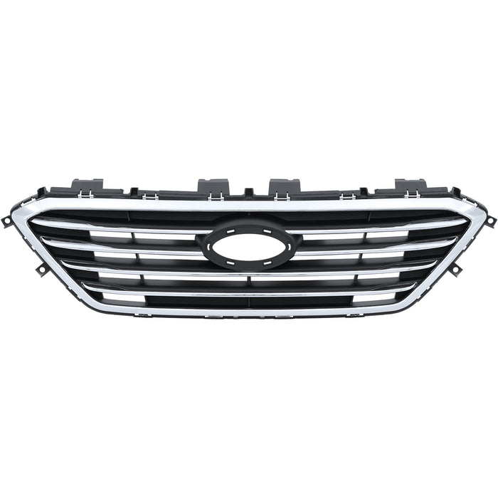 PENSUN Front Bumper Grille Grill Black Chrome Trim for 2015 2016 2017 Hyundai Sonata