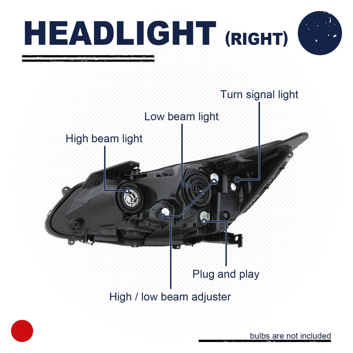 PENSUN Passenger RH Right Headlight Headlamp LED DRL For 2016 2017 Honda Accord Sedan