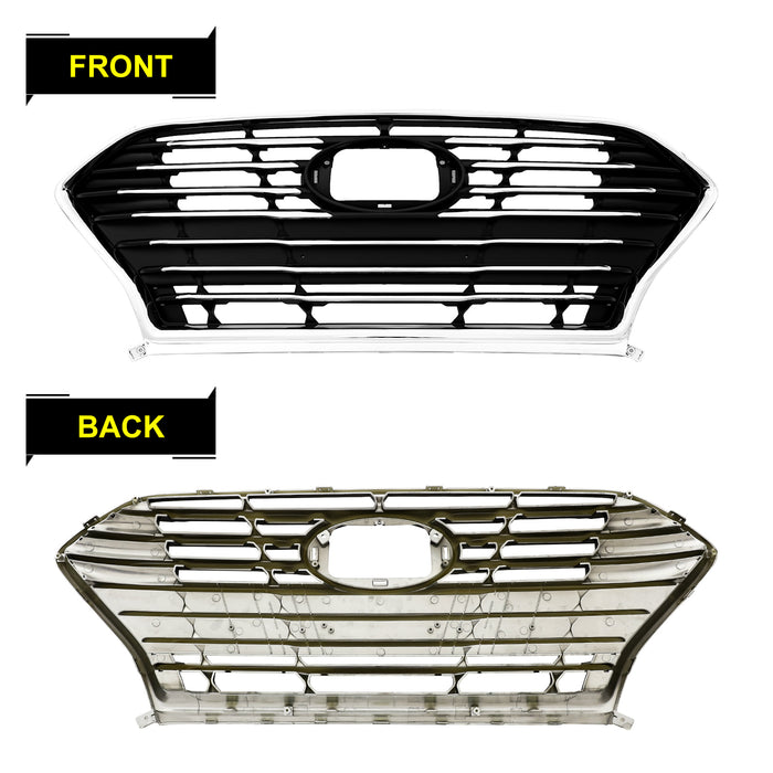 PENSUN Bumper Grill For 2018 2019 2020 Hyundai Sonata Chrome Upper Front Grille Mesh