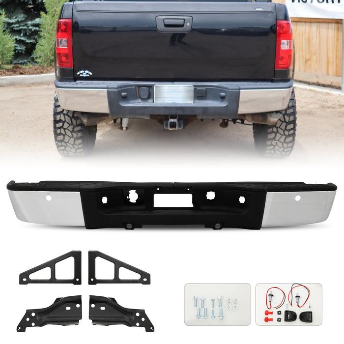 PENSUN Rear Step Bumper Fit for 2007-2013 Chevy silverado GMC Sierrsa 1500 GM1103148