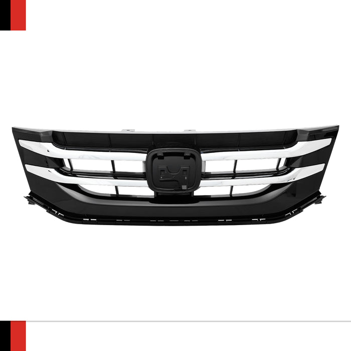 Front Bumper Upper Grill Grille Black W/Chrome Trim For 2014-2017 Honda Odyssey