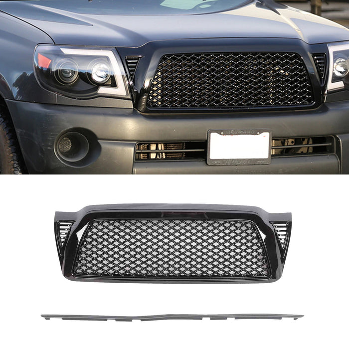 PENSUN Hood Grille Black Honeycomb Mesh Grill For 2005-2011 Toyota Tacoma Front Bumper