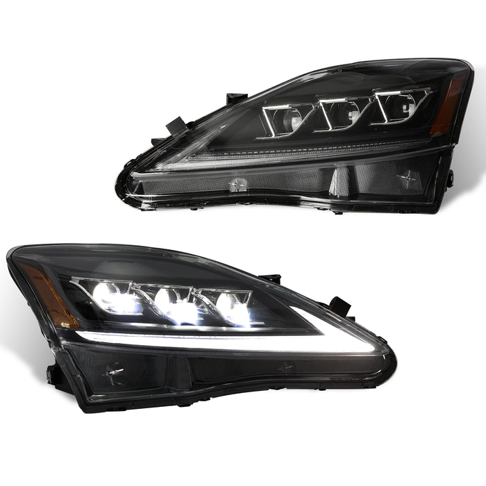 PENSUN LED Headlights Assembly Fit for 2006-2013 Lexus IS250 IS350, DRL Signal Projector