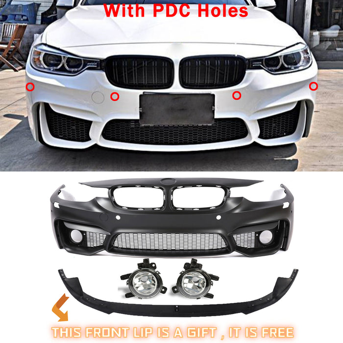 PENSUN M3 Style Bumper Cover For BMW F30 +Fog light+Performance Lip+W/PDC 2012-2018