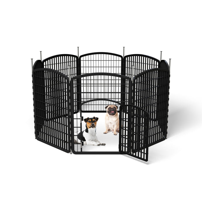PENSUN Dog Playpen, 8 Panels 37" Height Portable Foldable Puppy Pet Fence with Door for Small/Medium Dog, Puppy Exercise Pen for Indoor Outdoor, Designed for Yard, RV, Camping