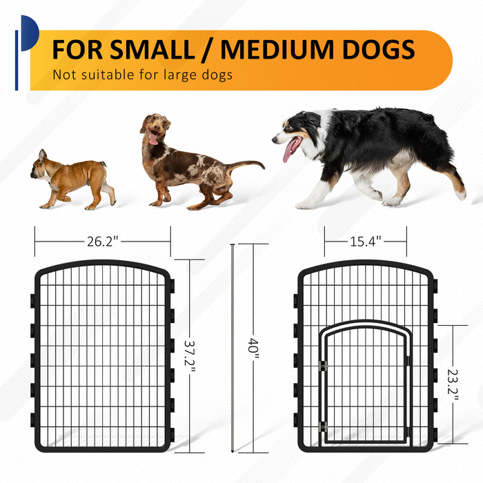 PENSUN Dog Playpen, 8 Panels 37" Height Portable Foldable Puppy Pet Fence with Door for Small/Medium Dog, Puppy Exercise Pen for Indoor Outdoor, Designed for Yard, RV, Camping