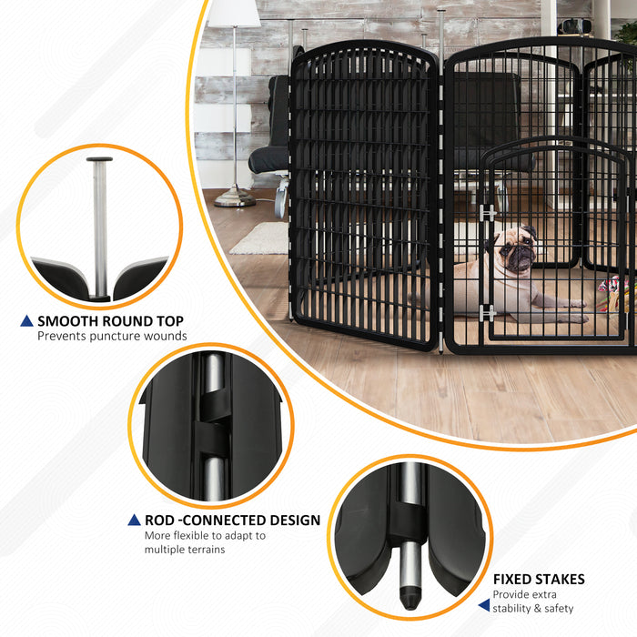 PENSUN Dog Playpen, 8 Panels 37" Height Portable Foldable Puppy Pet Fence with Door for Small/Medium Dog, Puppy Exercise Pen for Indoor Outdoor, Designed for Yard, RV, Camping