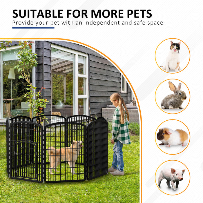 PENSUN Dog Playpen, 8 Panels 37" Height Portable Foldable Puppy Pet Fence with Door for Small/Medium Dog, Puppy Exercise Pen for Indoor Outdoor, Designed for Yard, RV, Camping