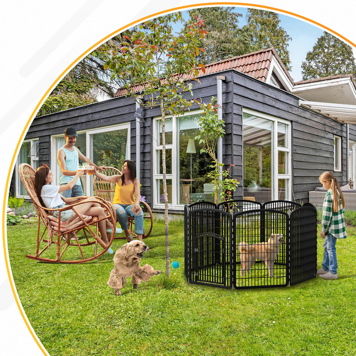 PENSUN Dog Playpen, 8 Panels 37" Height Portable Foldable Puppy Pet Fence with Door for Small/Medium Dog, Puppy Exercise Pen for Indoor Outdoor, Designed for Yard, RV, Camping