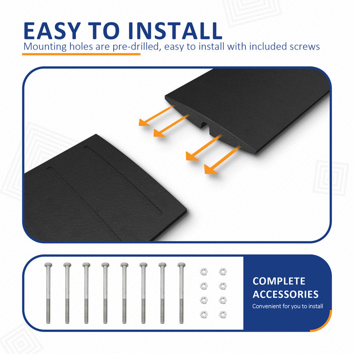 PENSUN Driveway Expandable Curb Ramps, 3 Pack Heavy Duty Rubber Threshold Ramps Set, for Loading Dock, Garage, Sidewalk, Truck, Scooter, Bike, Motorcycle & Wheelchair / 32000lbs Capacity