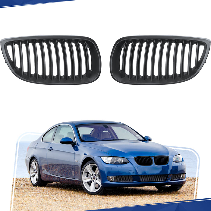 PENSUN Front Kidney Grille Grill Fit for 2007-2010 BMW 3-Series E92 E93 M3 328i 335i Coupe 2-Door / Matte Black