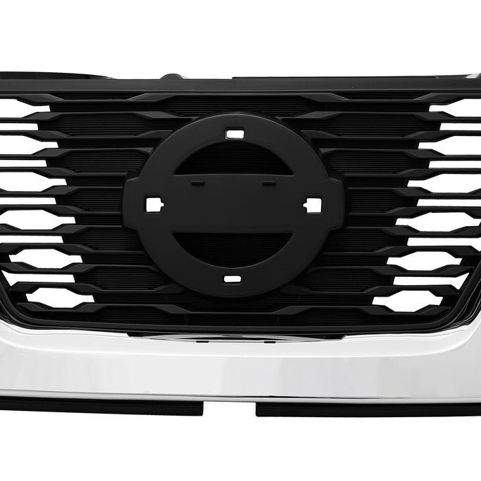 PENSUN Front Grille Grill Fit for 2017 2018 Nissan Rogue / Chrome & Black