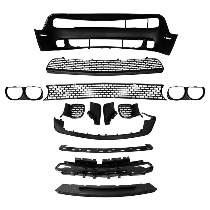 PENSUN Front Bumper Kit Fit for 2015-2023 Dodge Challenger Hellcat Style w/Grille Lip