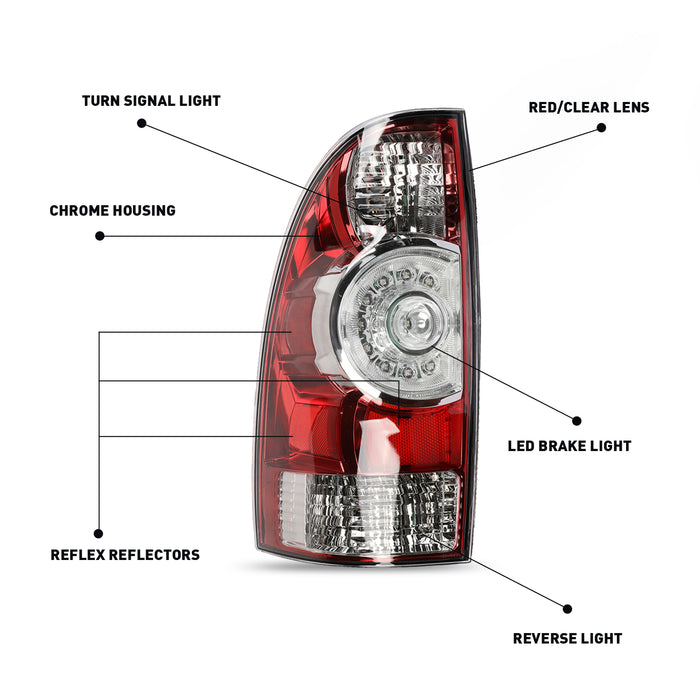 PENSUN REAR LED TAIL LIGHT FOR FITS 2009-15 TOYOTA TACOMA RIGHT PASSENGER 81550-04160