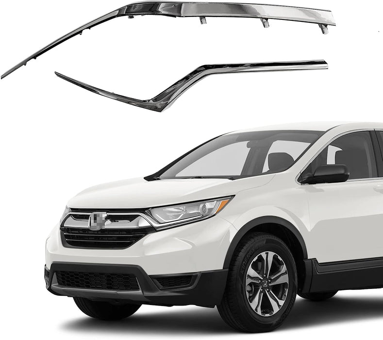 PENSUN Chrome Trim Grille Headlight Molding Trim Pair For 2017-2019 Honda CRV CR-V