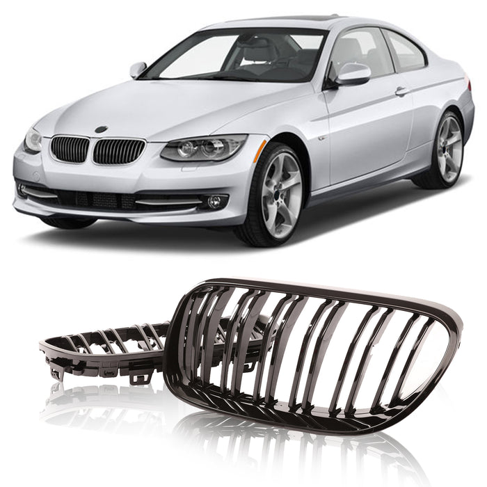 PENSUN Gloss Black Dual Slats Front Kidney Grill For BMW E92 E93 328i 335i Coupe 10-13