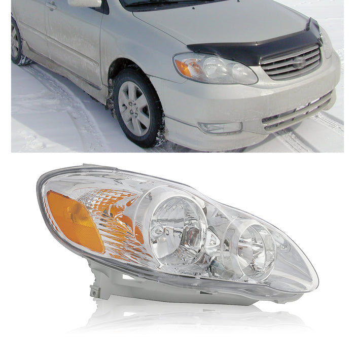 PENSUN Headlights Assembly Fit for 2003-2008 Toyota Corolla CE LE Replacement Chrome Housing