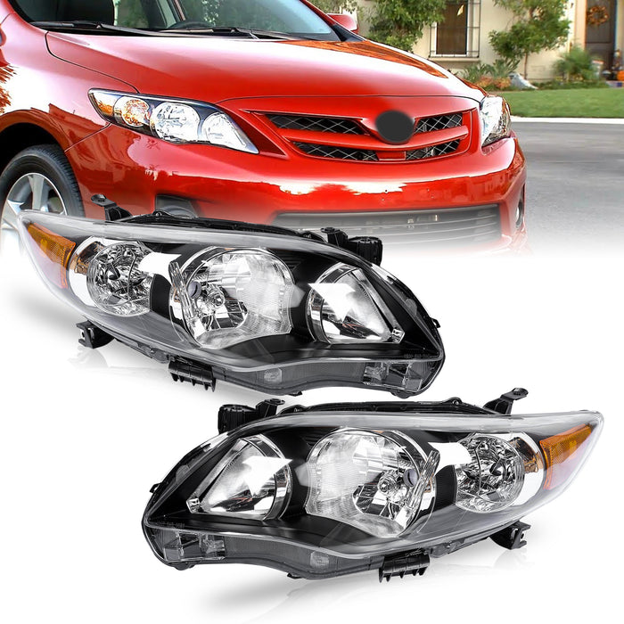 PENSUN Headlights Assembly Fit for 2011 2012 2013 Toyota Corolla S XRS Replacement Chrome Housing