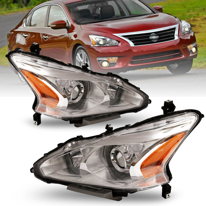 PENSUN Headlights Assembly Head Lamps Fit for 2013 2014 2015 Nissan Altima Sedan